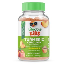 Lifeable Lifeable Turmeric Curcumin and Ginger for Kids – with Black Pepper Extract – 2000mg – Great Tasting Natural Flavor Gummy Supplement – Gluten Free Vegetarian Chewable – 90 Gummies