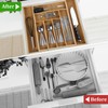 KITCHENTREND Bamboo Silverware Organizer, Expandable Silverware Drawer Organizer, Adjustable Kitchen