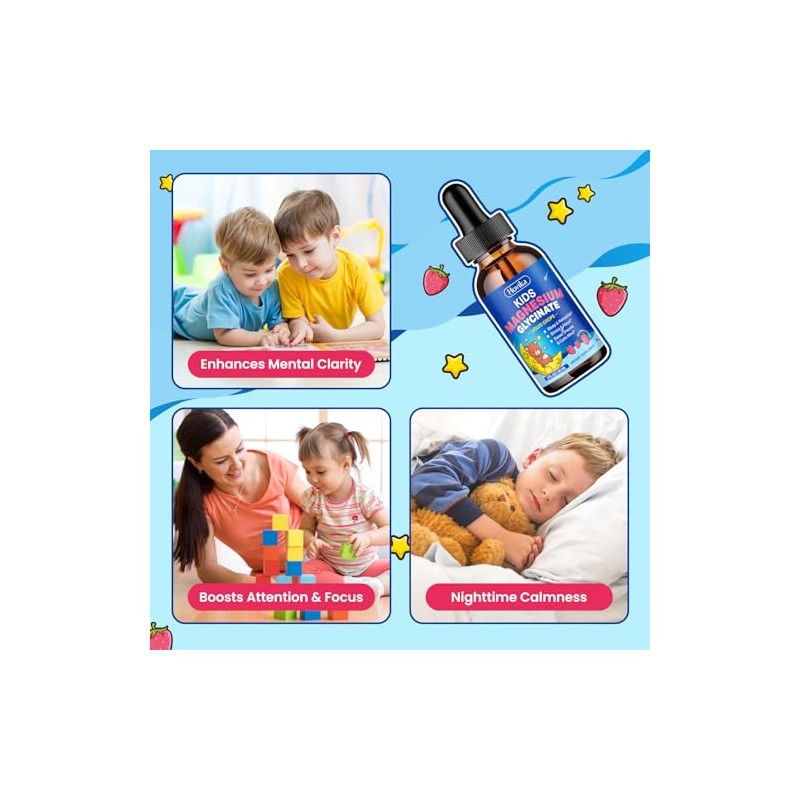 Magnesium Glycinate & GABA L-Theanine Liquid Drops for Kids &