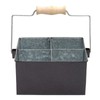 Galvanized Metal Caddy 4 Compartments With Wooden Handle, Flatware Organizer,