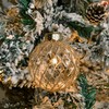 15 Pack Clear and Champagne Glitter Christmas Ball Ornaments(3.15 in/80