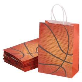 uxcell 50pcs Basketball Gift Bags with Handles Bulk, 3.1"x8.3"x5.9" Basketball Gift Bags Sports Party Favor Bags for Kids Sports Theme, Birthday Party, Football Theme Event Gift Bag