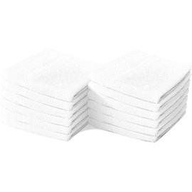 Textile Do 12 X Face Cloth Set 100% Egyptian Combed Cotton Flannel Face Towels 500-GSM Quick Dry And Highly Absorbent Washcloth for Hotel Spa Gym Makeup Remover 30 x 30 cm (White, 12)