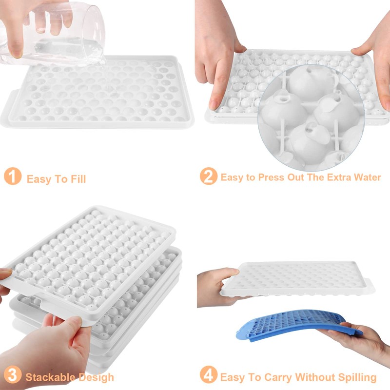 WIBIMEN Mini Ice Cube Trays, Upgraded Small Ice Cube Trays