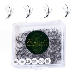 500 Wispy Premade Volume Lash Fans – Single Length | False Eyelash Extensions Supplies for Lash Artists | Narrow Base, Handmade, Lightweight Promade Volume Fans + Premade Spike | Handmade by Pinneacle Lash | 0.07 (7D | C curl | 14mm)