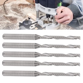 CNC Router Bit, Spiral Milling Cutter Engraving Carving Tool Set Tungsten Steel Downcut Bit 1/8" Shank Down Cut End Mill Carbide for Nylon Resin ABS Acrylic PVC MDF Hardwood