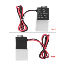 2V025-1/4-12VDC Válvula de Solenoide Eléctrica 12V DC G1/4" 2 Vías 2 Posiciones Válvula de Aire de Solenoide Eléctrica de Aluminio Normalmente Cerrada de Acción Directa para Aire, Gas, Agua Líquida