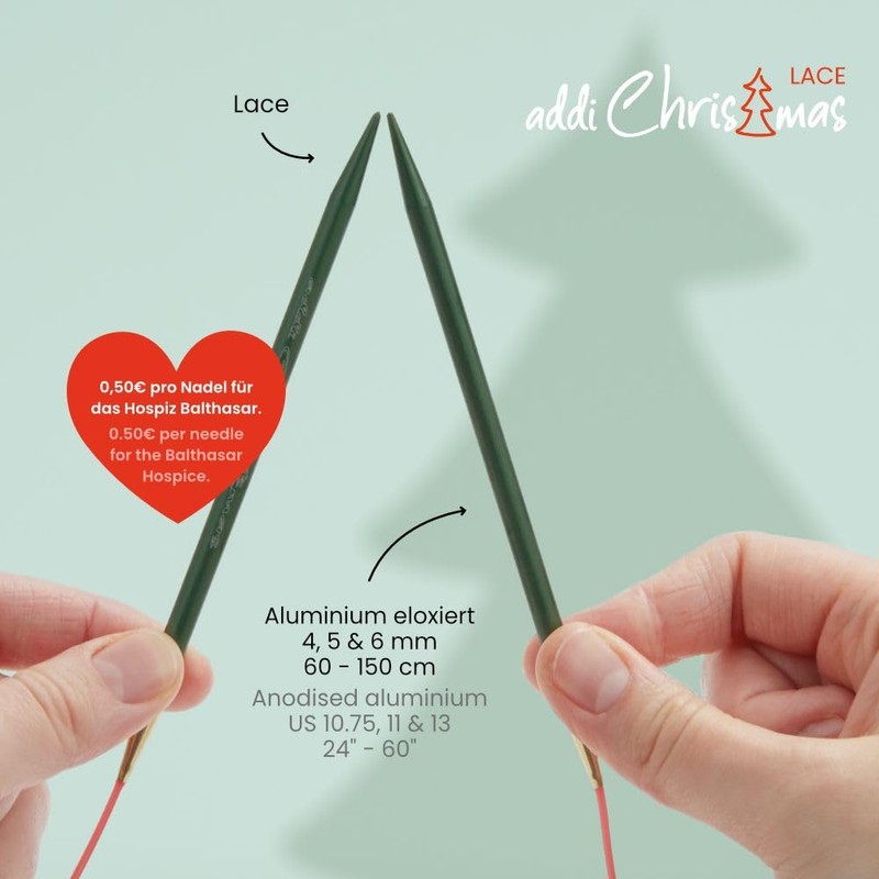 addiChristmas Lace Circular Knitting Needle 100cm (40in) - 4mm (US