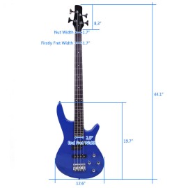 Unbranded Top Professional Exquisite Stylish IB Bass with Power Line and Wrench Tool Blue