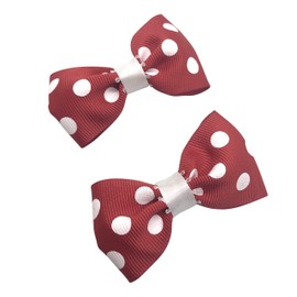 Handmade Winter Christmas Holiday Girls Hair Bow Set, Little Girl Bows, Pigtail Hair Bows, Toddler Hair Bows,