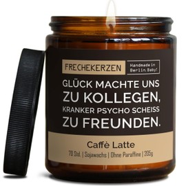Lustige Duftkerze mit Spruch für Kollegen | Handgemacht aus Sojawachs | In Geschenkbox | Nachhaltiges freches Geschenk für Arbeitskollegen, Mitarbeiter Chef Kollegin |Kaffee