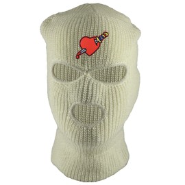 Gravity Threads Heart Stab 3-Hole Ski Mask - White