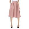 Urban GoCo Women's A-Line Pleated Flared Midi Skirt - pink,