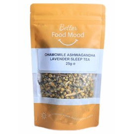 Better Food Mood Sleep Tea Chamomile Ashwagandha & Lavender Loose Leaf Tea 50g | No Caffeine | Sleep Well Herbal Tea - Relax and Calm Your Senses