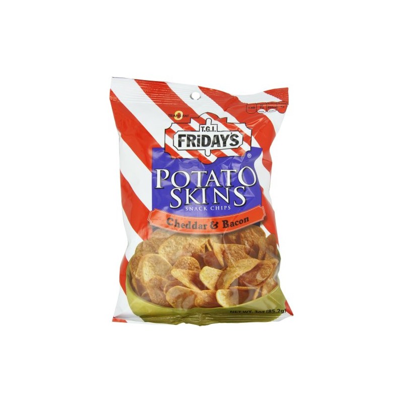 Poore Brothers Tgif Potato Skins Cheddar And Bacon Flavor, 3-Ounces
