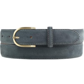 BELTINGER Women's Suede Belt 3.0 cm | Suede Leather Belt for Women 30 mm | Suede Belt with Round Gold Belt Buckle, Anthracite, gold