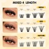 QUEWEL Lash-Cluster Kit 176Pcs D Curl Mixed 3 Styles Eyelashes-Individual