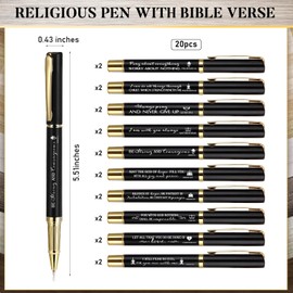 Spakon 40 Sets Mother's Day Christian Gifts Bulk, Mini Bible Verse Keychains Scripture Religious Pens with Inspirational Bookmarks for Father's Day Church Gifts First Communion Sunday School