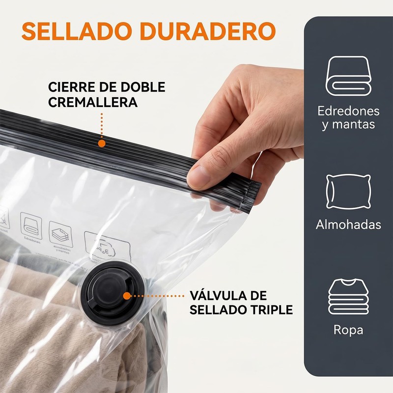 20PCS Bolsas de Almacenamiento de Vacío, Bolsas al Vacio Ropa