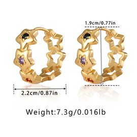 Hanaoops Hoop Earrings for Women Earrings Chunky Small 18K Gold Hoop Earrings Chunky Thick Cartilage Hoop Huggie Hoop Earrings Mini Small Hoop Earrings Lightweight Wide Earrings Girls, Copper