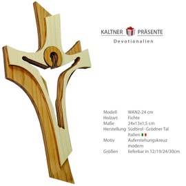 Kaltner Präsente Crucifix mural en bois style moderne (taille 24 cm)