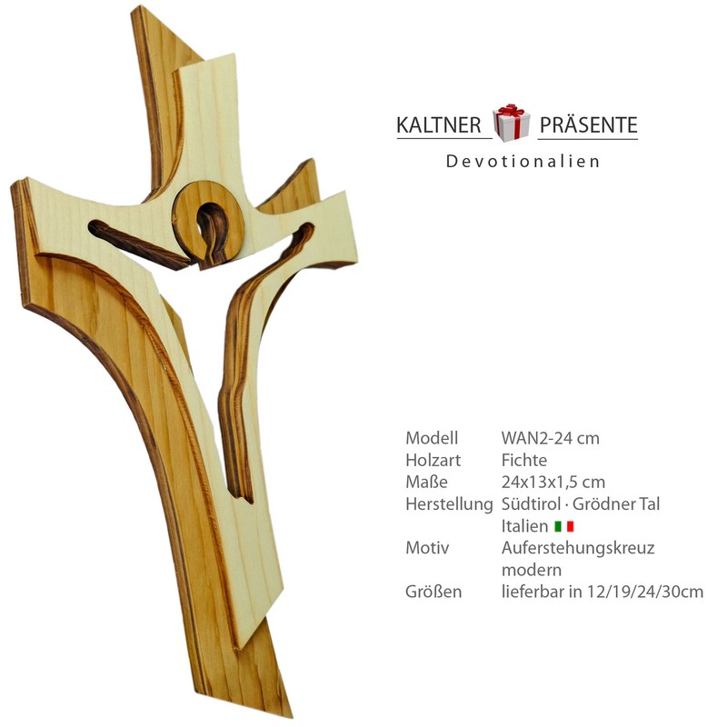 Kaltner Präsente Crucifix mural en bois style moderne (taille 24