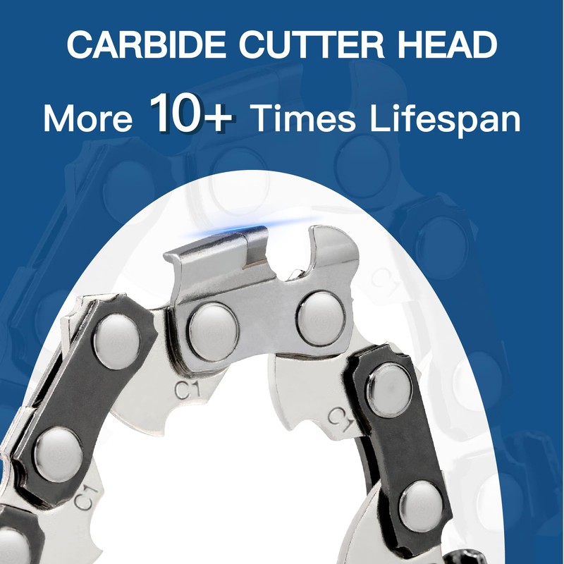 ZENTOP 24" Carbide Chainsaw Chain, 3/8" Pitch .050" Gauge 84DL,