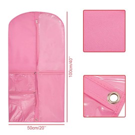5 Pcs Costume Dance Garment Bag with 3 Clear Zipper Pockets for Suits Dress Cover, Travel & Competitions Protector(Pink)