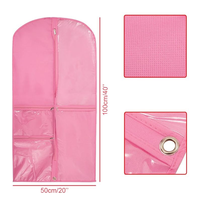 5 Pcs Costume Dance Garment Bag with 3 Clear Zipper