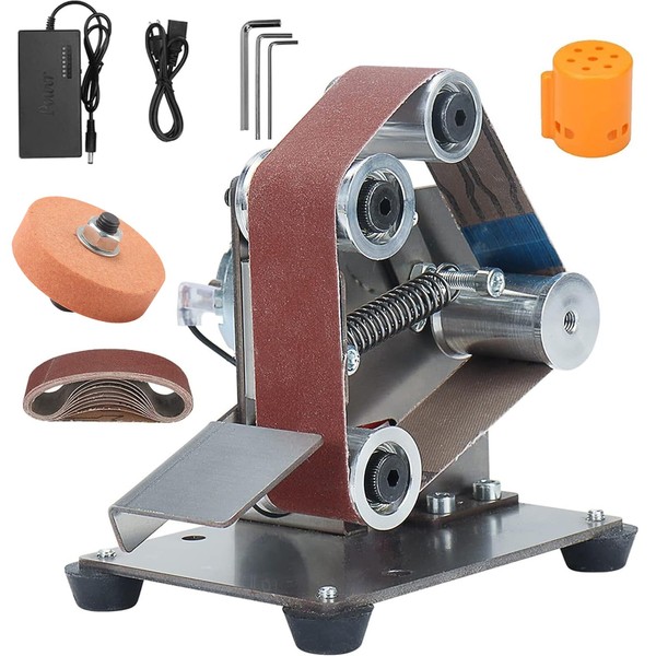 Baisiky Mini Belt Sander-Electric Bench Grinder Grinding Machine, 7 Adjustable