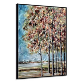 Yihui Arts Tree Aluminum Wall Art - Exquisite 3D Vertical Abstract Forest Metal Landscape Sculpture for Home Accent