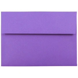 JAM PAPER A7 Colored Invitation Envelopes - 133.3 x 184.1 mm (5 1/4" x 7 1/4") - Violet Purple Recycled - 50/Pack