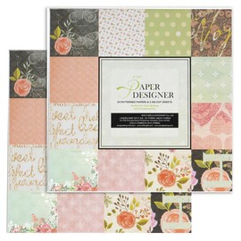 Huralona Vintage Scrapbooking Paper Pad 6”x6” 52 Sheets Decorative Origami Scrapbook Paper Pack (Pink, 6x6 Inches)