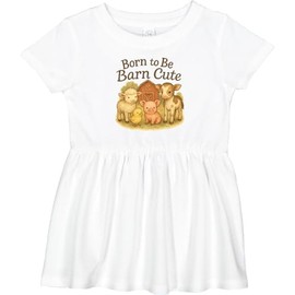 inktastic Born to Be Barn Cute Farm Animals Infant Dress 18 Months White 46533