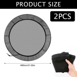 2 PCS Regentonnen Netz Ø80cm mit Kordelzug, Feinmaschige Netzabdeckung für Regentonne, Wassereimer Abdeckung aus Polyester gegen Laub Insekten Mücken, Schutznetz für Garten und Terrasse