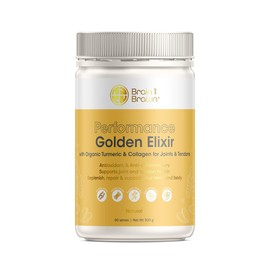 Brain and Brawn Performance Golden Elixir with Organic Turmeric and Collagen for joints & tendons 300g (60 serves)