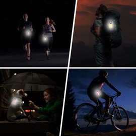 TIXIPEM Safety Reflector Pendants [4PCS] - Fabric Reflective Safety Keychain Gear Use for Backpack & Running & Cycling - [Black-2.8IN/7CM] Double-Sided Reflective Tags