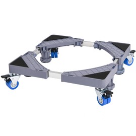YOOGAA Mini Fridge Stand Adjustable Furniture Mover Mobile Roller Base for Washing Machine, Dryer, Refrigerator, Laundry Pedestal with 4 Strong Feet & Twin Wheels (4 Stronge Feet with Casters)
