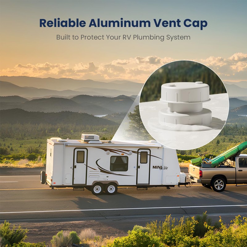 Safoner Aluminum RV Roof Sewer Plumbing Vent Cap Replacement- Exterior