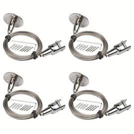 OTTFF 4Pcs 2mm x 6.5 ft Ceiling Sign Hanger Advertising Glass Arcylic Board Display Metal Clamp Picture LED Panel Light Hanging Suspension Cables Hangers Hardware Stainless Steel Wire,Supports 66 IB