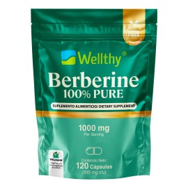 🌿 Wellthy Berberina Pura 120 Cáps | Azúcar, Metabolismo & Bienestar Digestivo ⚡