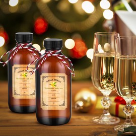 ALEXPRE 16 Pack Amber Glass Vanilla Extract Bottles for Homemade 8 oz, Brown Boston Round Bottles with Caps and Stickers, Jars for Vanilla Extract Making, Ideal for Syrup Beans Sauce Essential Oil