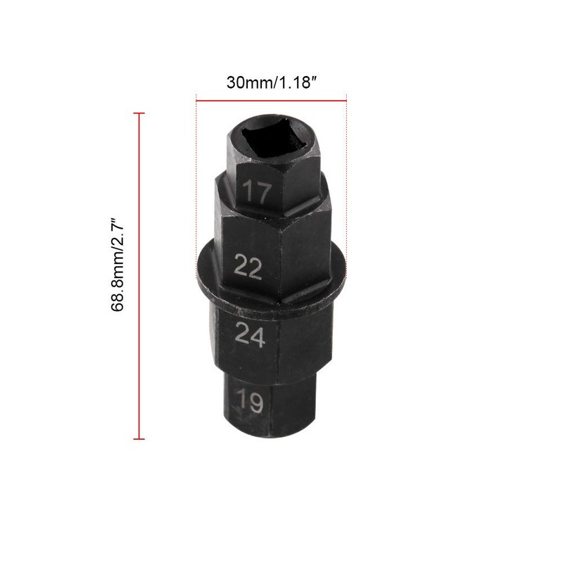 CENPEK SUK0244 17/19/22/24mm Motorcycle Front & Rear Hex Spindle Socket