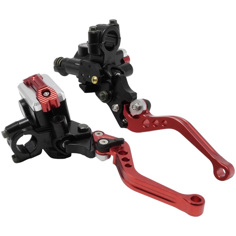 JUUDDENPARTS 1 Pair Red 7/8” Motorcycle Brake Clutch Levers, Adjustable