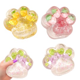 3pcs Taba Squishy, Taba Squishy Paw, Cat Paw Squishy, Squishy Toys for Stress Relief, Fruit Cat Paw Squishy Kit, Soft Fidget Toys for Girls, Boys, Anxiety Relief, Valentine Gifts, 6.5*6.5*3cm