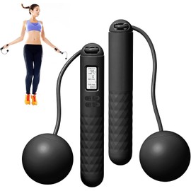 Cordless Jump Rope With Counter Wireless Skipping Rope Adult Fitness Exercise Weighted Digital Jump Rope for Women Men and Kids