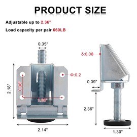 Lpraer Pack of 4 Furniture Feet, 115 mm, Height-Adjustable Feet, Heavy Duty Levelling Feet, M10 Cabinet Feet, Load Capacity up to 600 kg, for Furniture, Cabinets, Sofa, Tables, Shelves (Silver)
