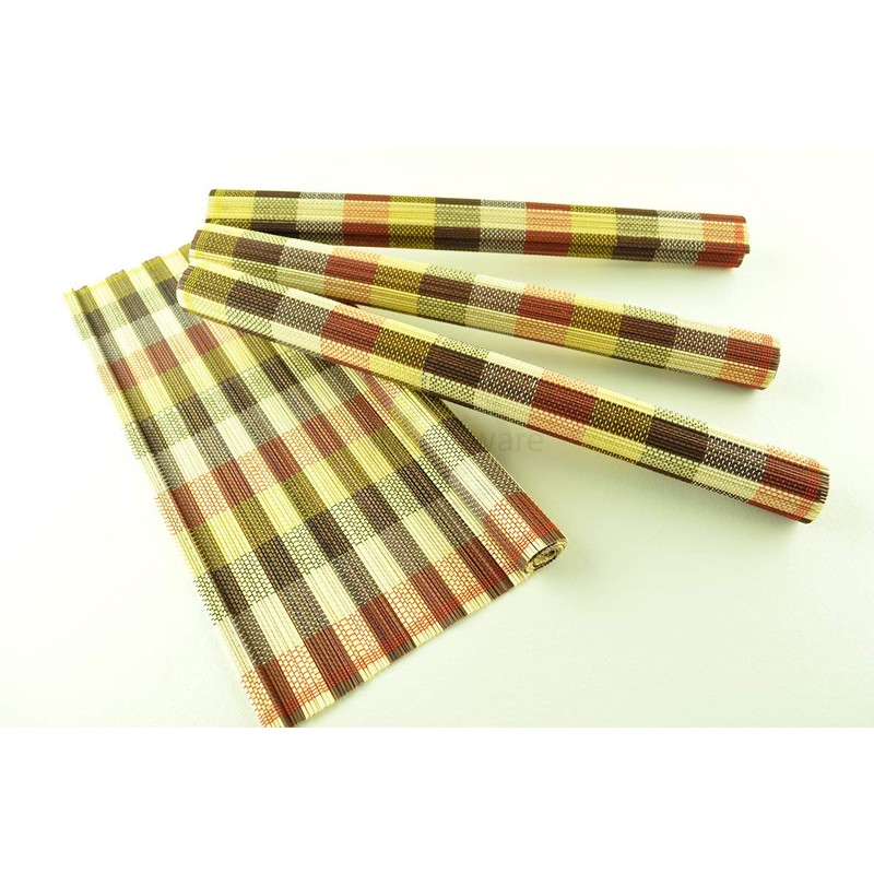 Handmade Bamboo Placemats, Pack Of 4 Bamboo Wood Table Mats,