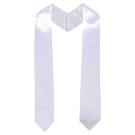 KEELYY Graduation Stole White 61 Inch Satin Sash Graduation Decorations Graduation Accessories Priest Choir Stole Adult Unisex