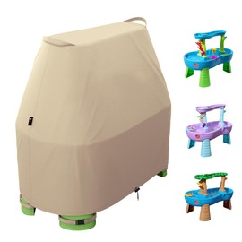 iBirdie Water Table Cover for Step2 Rain Showers, Waterproof and Dustproof Anti-UV Outdoor Cover, Cover Only, Beige